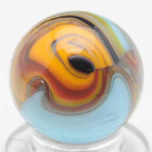 Appraisal: Christensen Agate Striped Opaque Marble Blue base marble with green