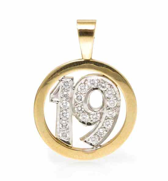 Appraisal: A Karat Gold and Diamond '' '' Pendant containing round