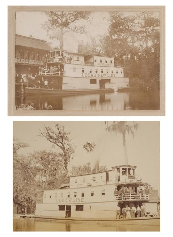 Appraisal: Two early s photos of the passenger steam boat Metamora