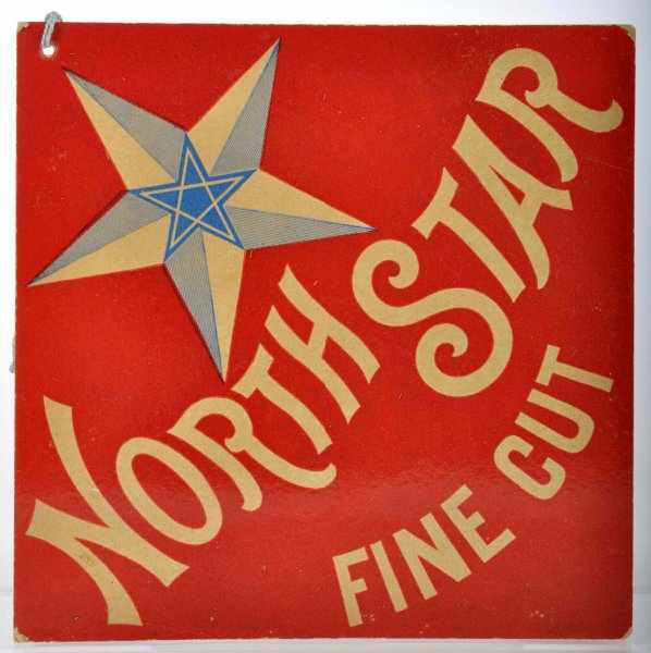 Appraisal: North Star Fine Cut Hanging Sign Description Early two-sided litho