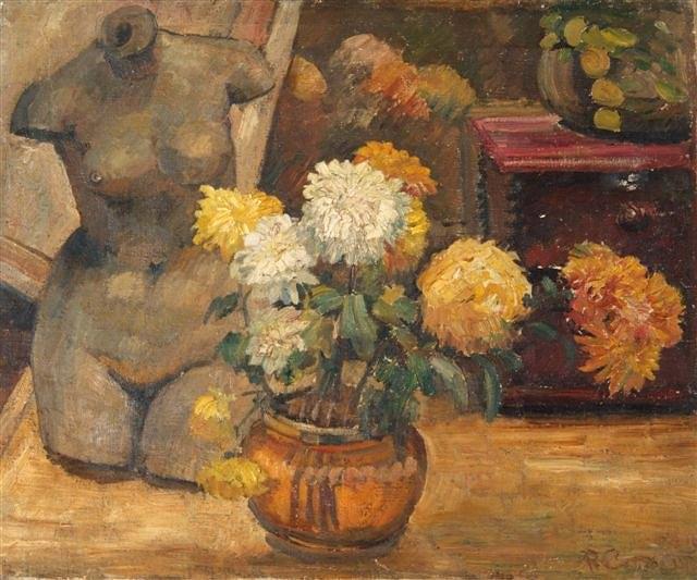 Appraisal: RAYMOND COXON - - Still life - a bowl of