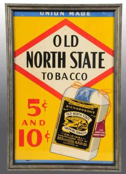 Appraisal: Cardboard North State Tobacco Advertising Sign Description Has a few