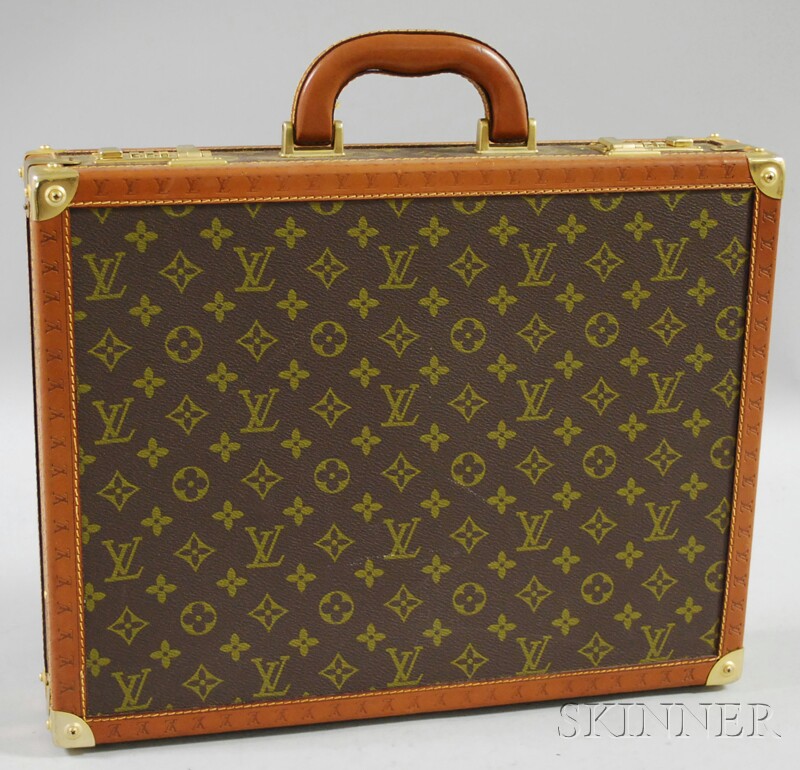 Appraisal: Louis Vuitton Monogrammed Logo Briefcase with leather and brass mounting