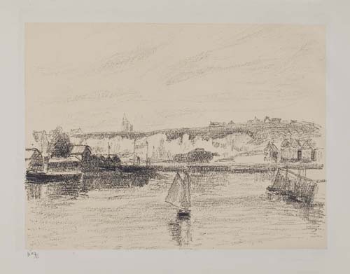 Appraisal: CAMILLE PISSARRO L'Avant-Port de Dieppe Lithograph printed in black on