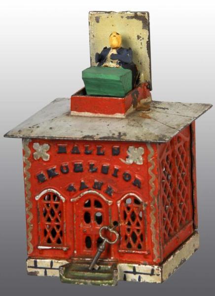 Appraisal: Cast Iron Halls Excelsior Mechanical Bank Description Manufactured by J