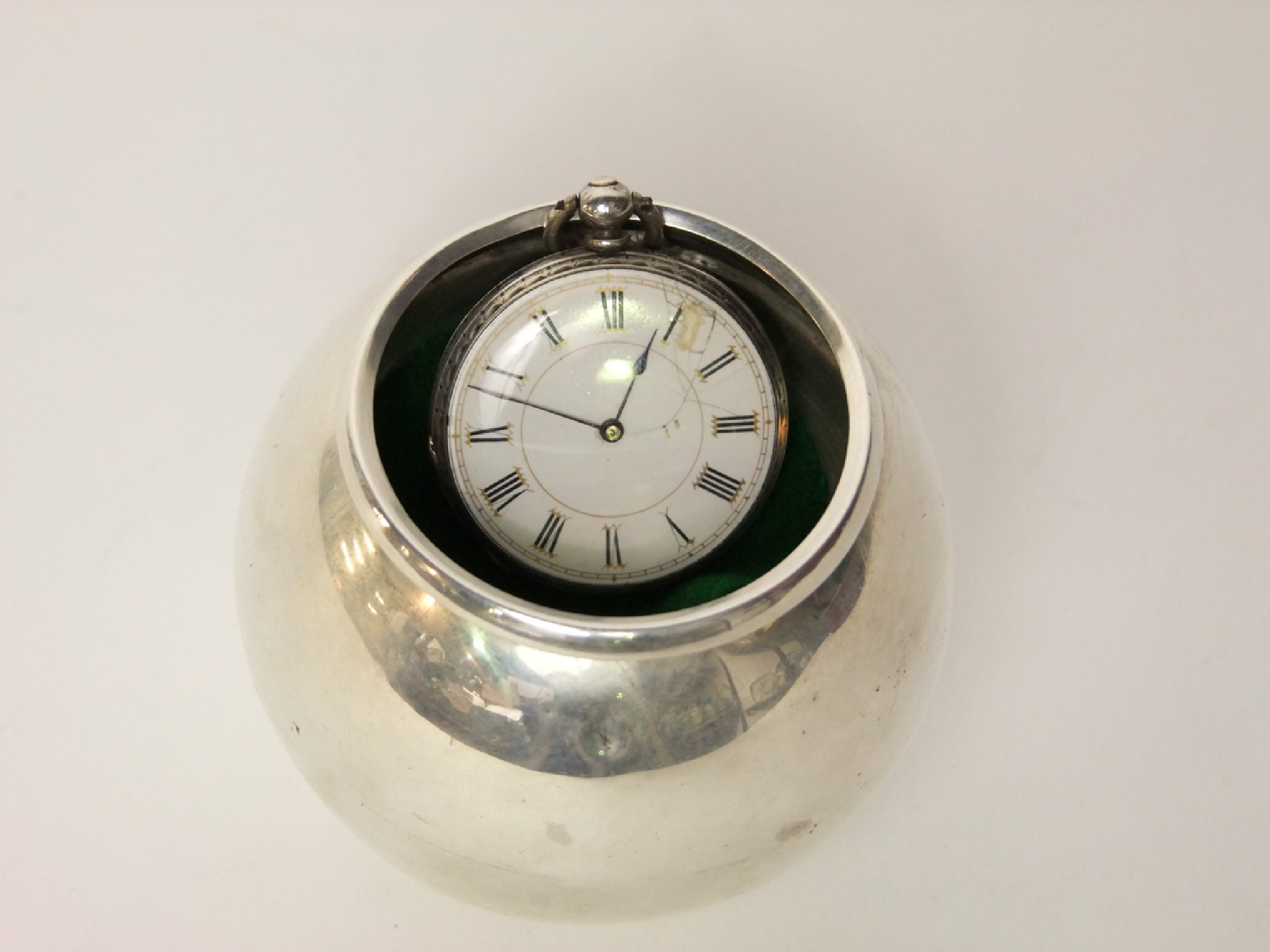 Appraisal: An Edwardian silver watch stand indecipherable maker's mark Birmingham of