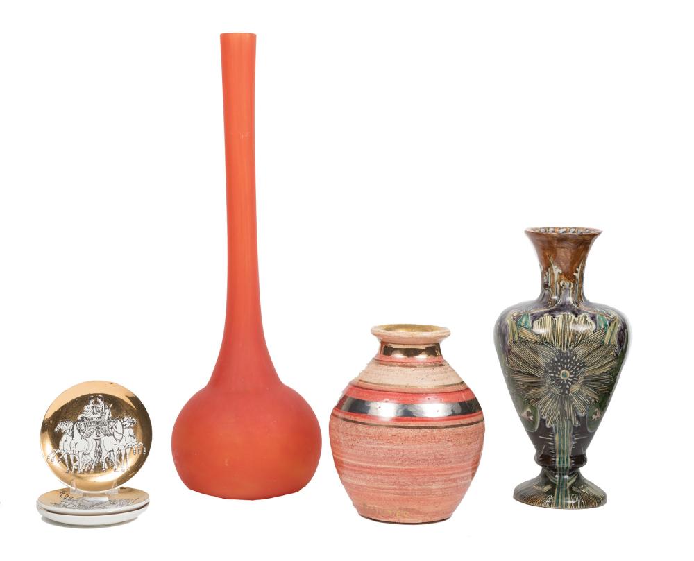 Appraisal: Five Continental Ceramic Pieces th c incl Fornasetti for Saks