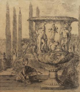 Appraisal: Stefano Della Bella Italy - Etching of figural courtyrad scene