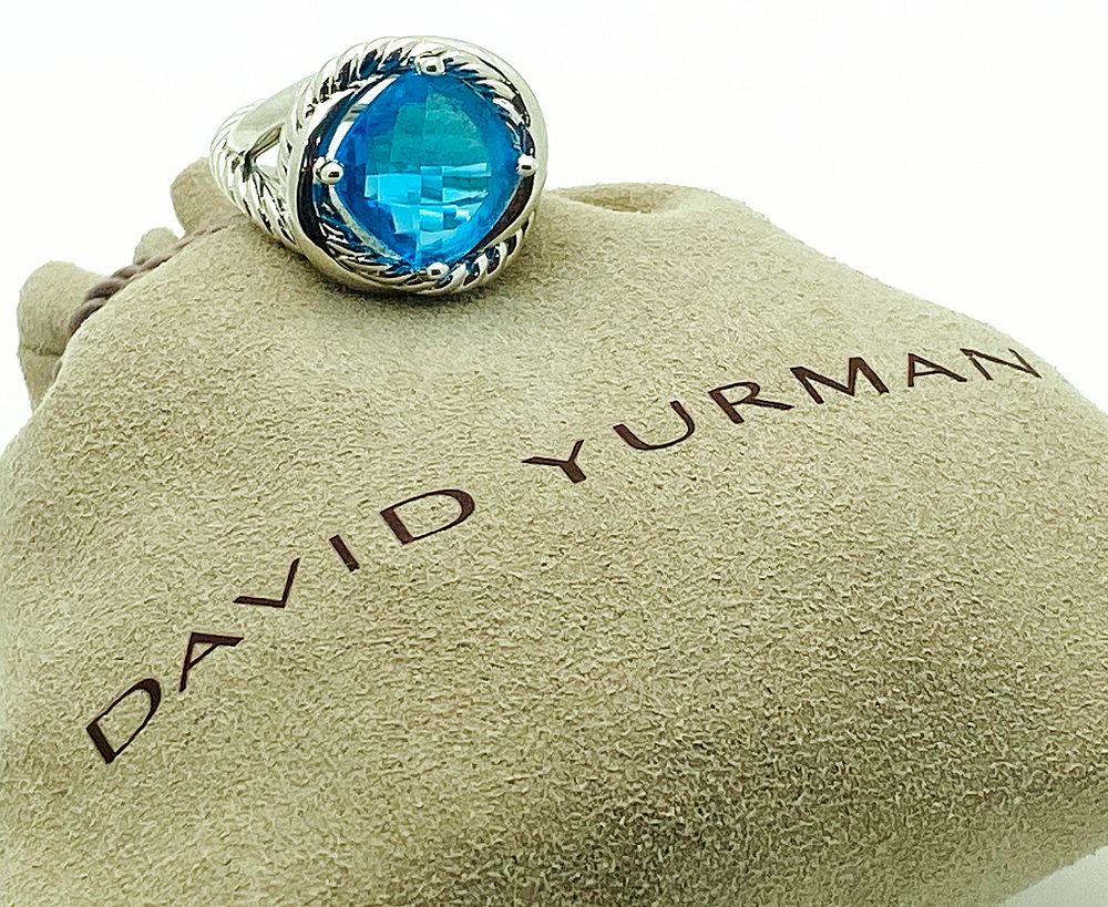 Appraisal: DAVID YURMAN BLUE TOPAZ STERLING SILVER INFINITY RING DAVID YURMAN