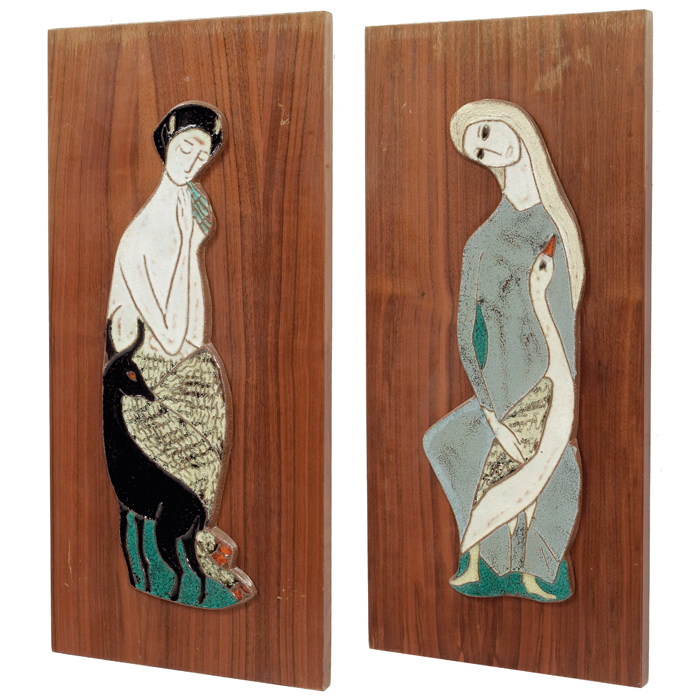 Appraisal: Harris Strong wall plaques pair s each with one large