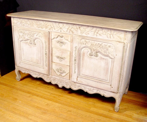 Appraisal: COUNTRY FRENCH SIDEBOARD BUFFET Painted finish over oak Peg and