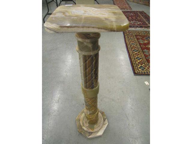 Appraisal: Carved Onyx Pedestal twist column tall