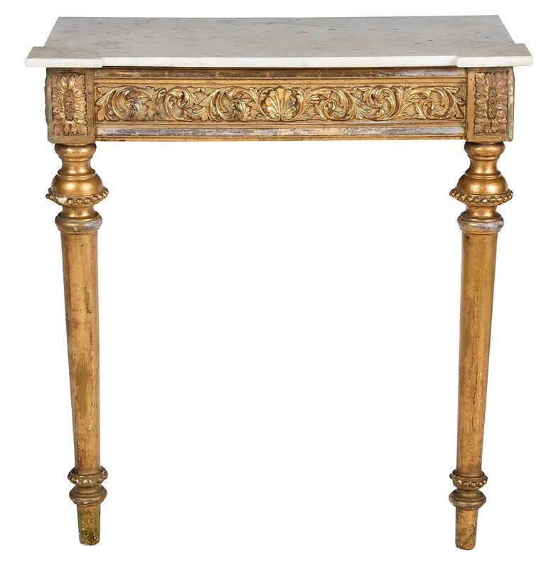 Appraisal: Italian Neoclassical Marble Top Console Table Continental th century white