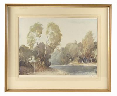 Appraisal: Sir William Russell Flint River landscape colour print signed in