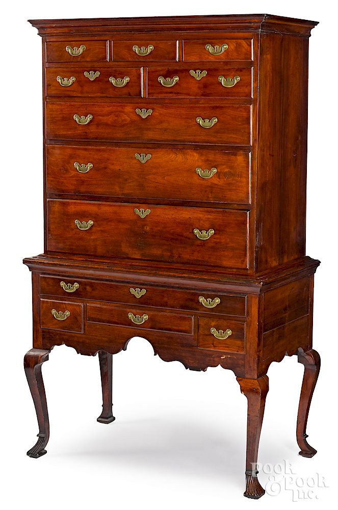 Appraisal: Pennsylvania or New Jersey Queen Anne high chest Exclusive on