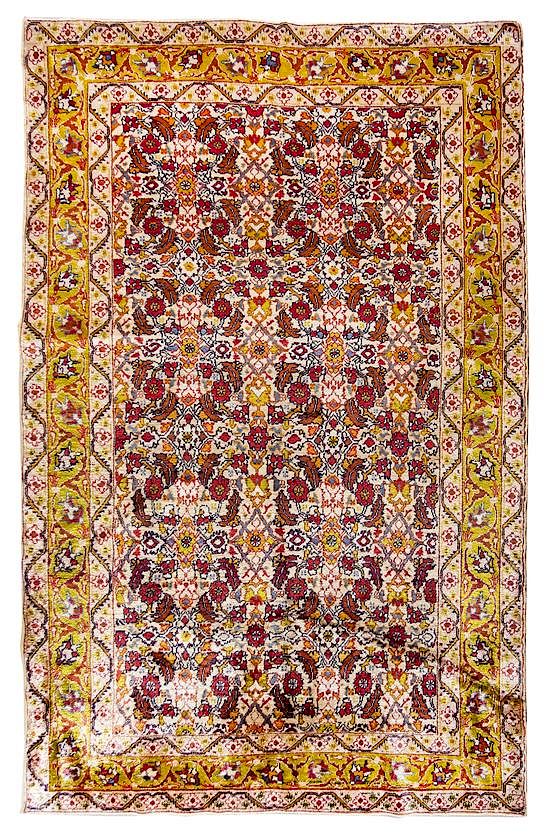 Appraisal: A Mahal Silk Rug feet inches x feet inches A