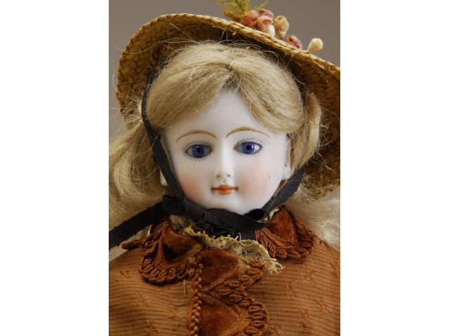 Appraisal: Early French Portrait Fashion Doll France ca early pale pressed