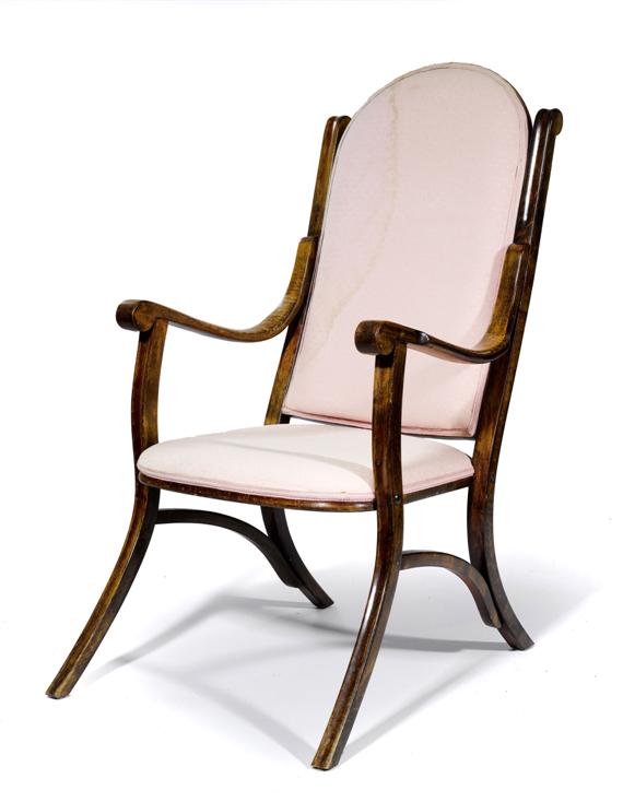 Appraisal: AN ARMCHAIR Art Nouveau signed THONET circa Beech bentwood Pink