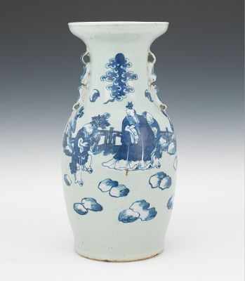 Appraisal: Chinese Blue and White Vase with Celadon Colored Body Tall