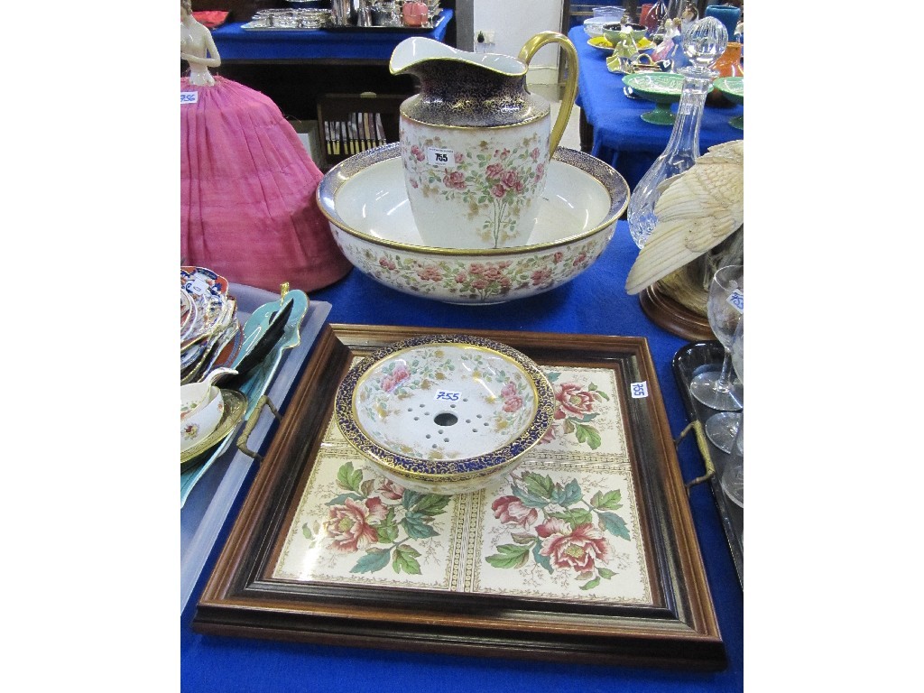 Appraisal: Adderleys 'Rambler' rose decorated part wash set and a Victorian