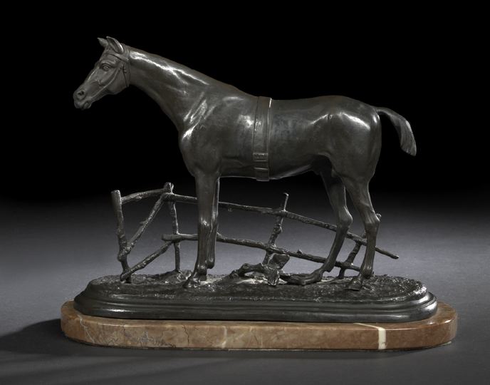 Appraisal: Pierre-Jules Mene French - patinated bronze figure of a stallion