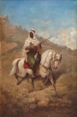 Appraisal: Signed th C Orientalist Oil on Canvas of anArab on