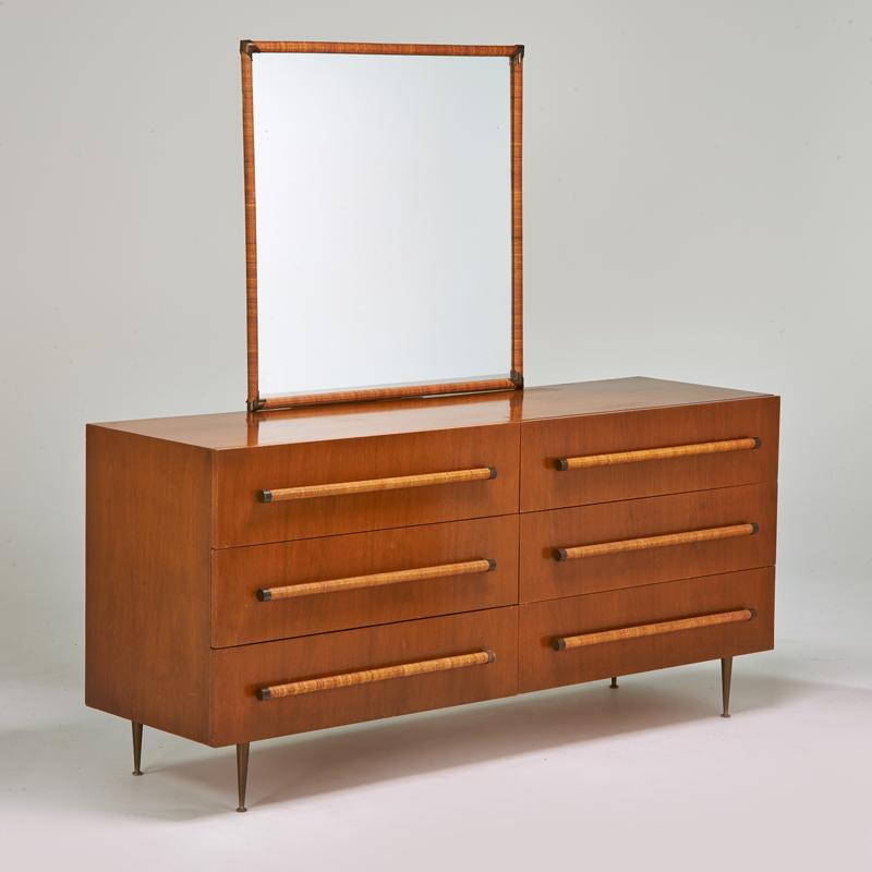 Appraisal: T H ROBSJOHN GIBBINGS WIDDICOMB Double dresser and mirror Grand