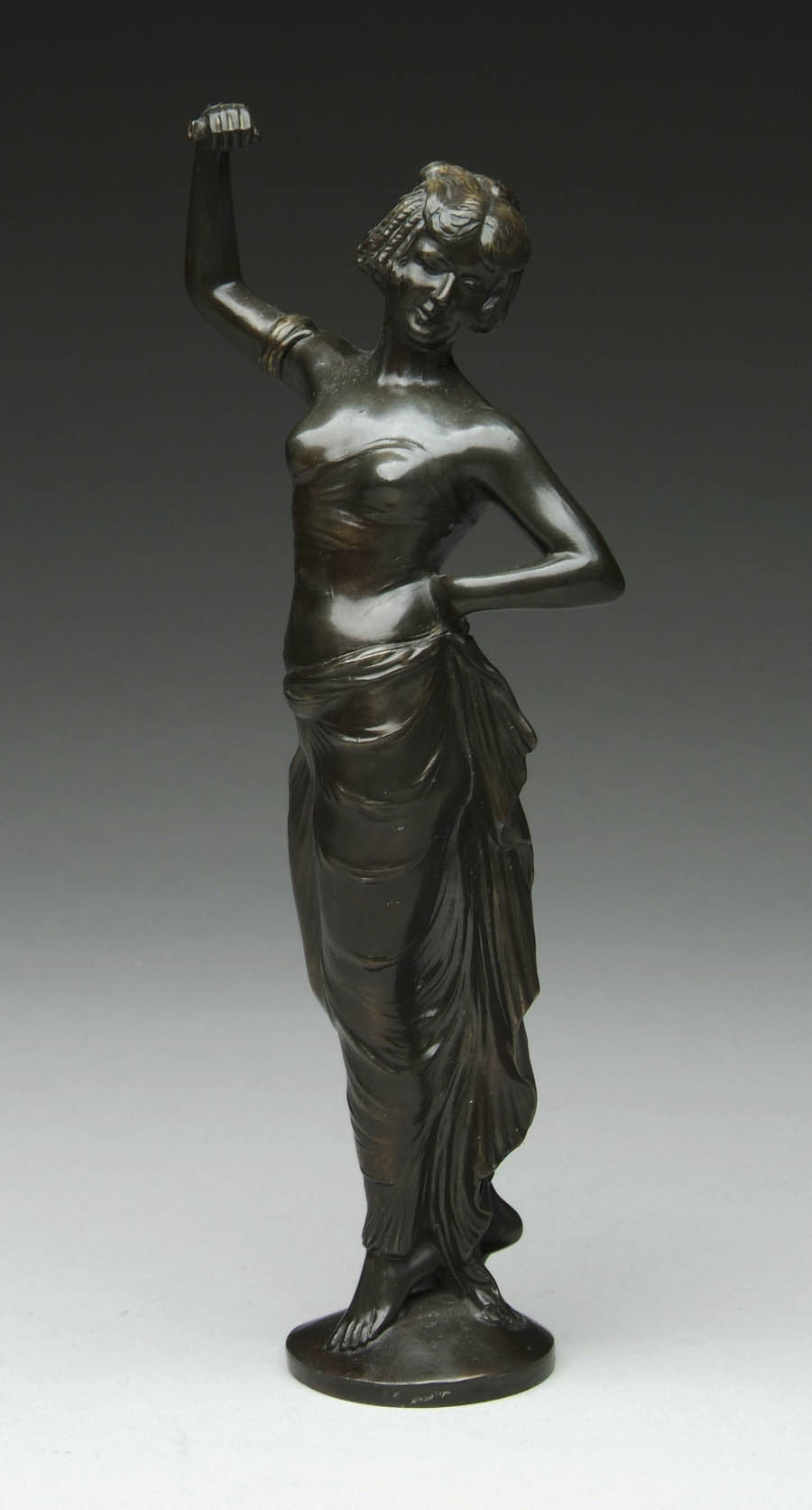 Appraisal: SPELTER FIGURINE Wonderful Spelter figure depicts partially clad woman with