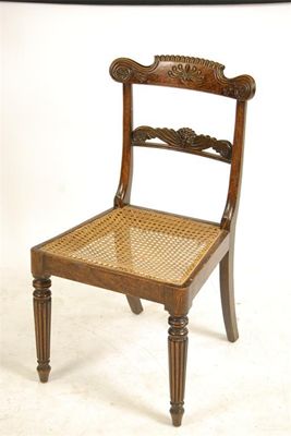 Appraisal: A Regency simulated rosewood side chair the shaped top rail