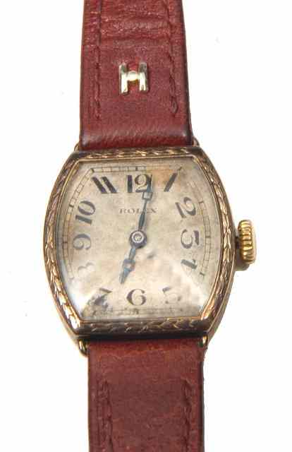 Appraisal: AN EARLY TH CENTURY LADIES GOLD ROLEX WRISTWATCH with engraved