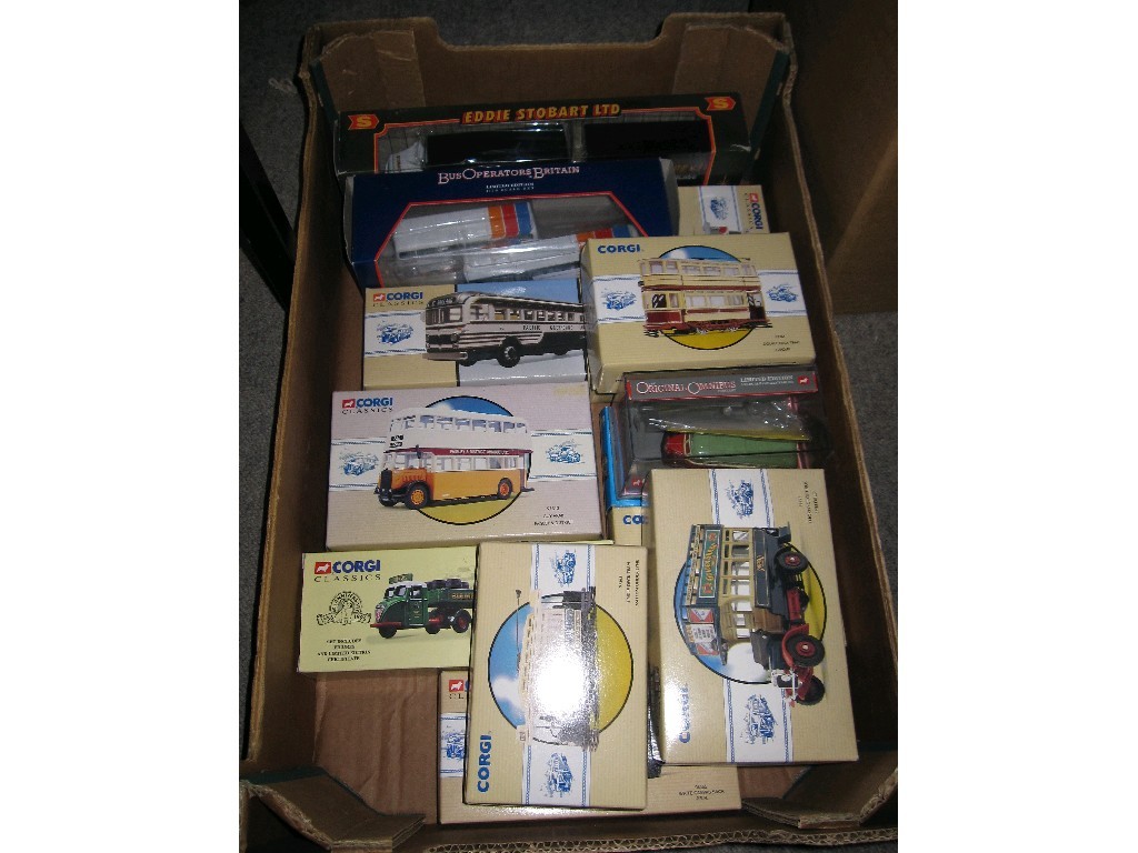 Appraisal: Box of assorted Corgi vans and buses