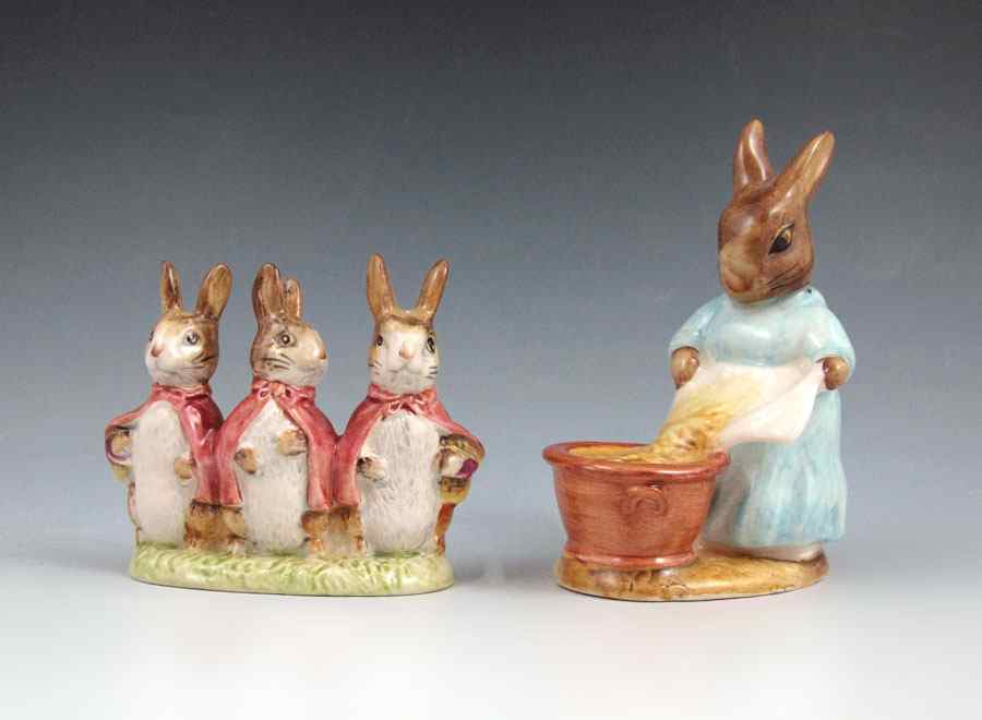 Appraisal: BESWICK BEATRIX POTTER FIGURES Flopsy Mopsy and Cottontail '' tall