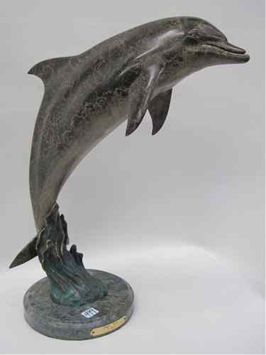 Appraisal: J WYATT ORIGINAL BRONZE WILDLIFE SCULPTURE titled ''High Tide ''