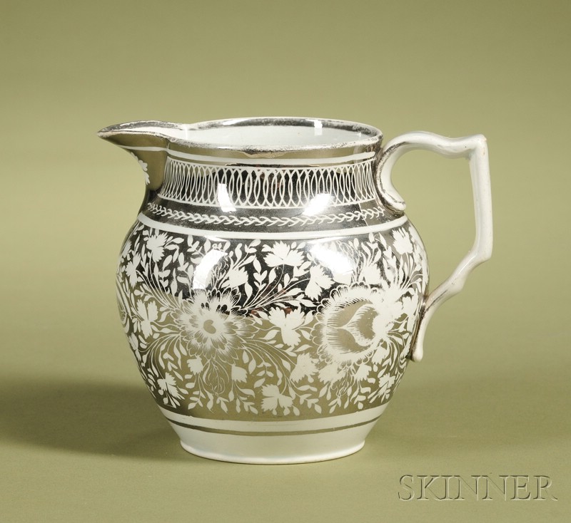 Appraisal: Staffordshire Silver Resist Lustre Pitcher England early th century globular