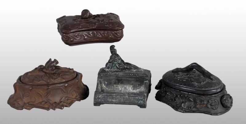 Appraisal: Lot of Match Vesta Holders Description Includes three pottery holders