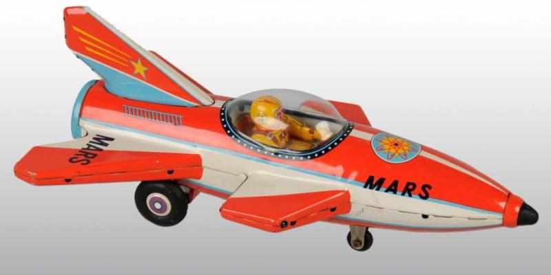 Appraisal: Tin Mars Space Fighter Battery-Operated Toy Description Japanese Working Made