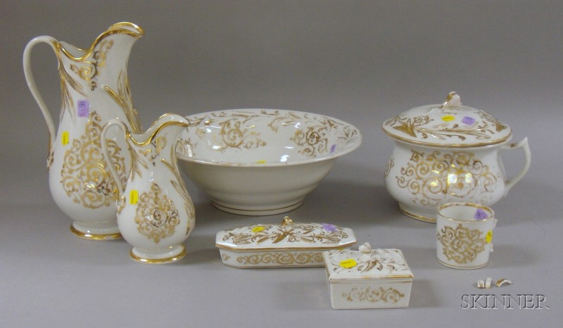 Appraisal: Seven-piece Gilt Decorated Paris Porcelain Chamber Set