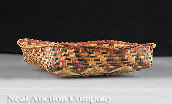 Appraisal: A Single Weave Chitimacha Tray-Shaped Basket attributed to Pauline Paul