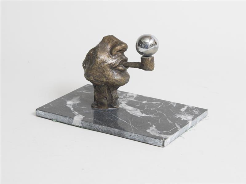 Appraisal: VICTOR SALMONES - BLOWING BUBBLES Bronze and chrome signed and