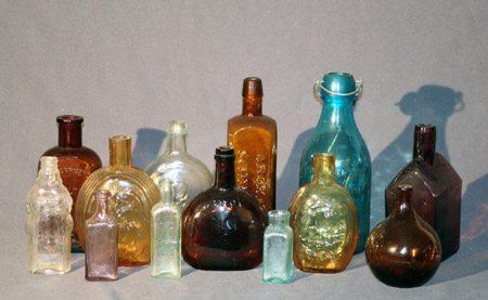 Appraisal: Collection of Twenty-One Colored and Clear Glass Bottles th- th