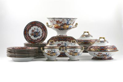 Appraisal: A Spode New Stone part dinner service richly decorated in