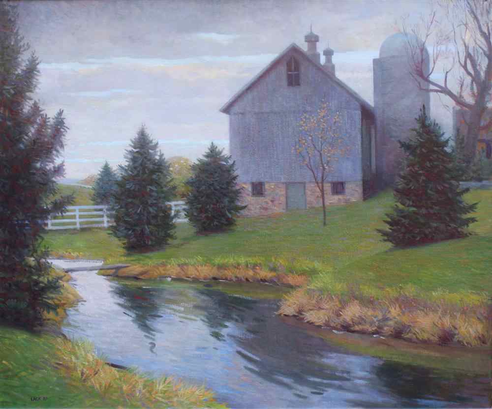 Appraisal: RICHARD FREDERICK LACK AMERICAN - BARN Oil on canvas x