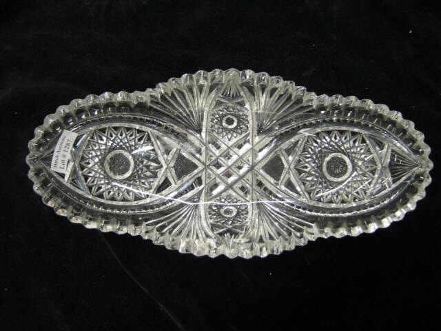 Appraisal: Brilliant Period Cut Glass Celery Dish heavily cut x