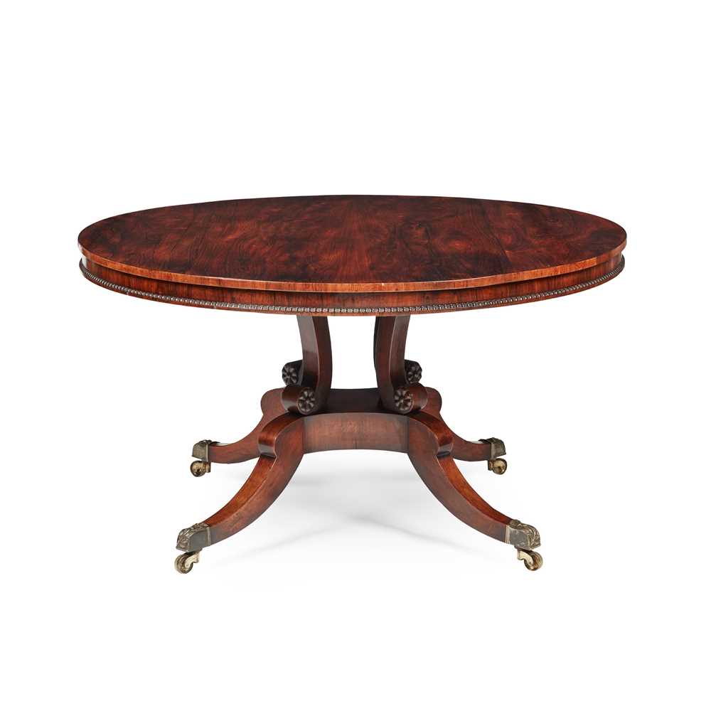 Appraisal: Y SCOTTISH REGENCY ROSEWOOD CENTRE TABLE ATTRIBUTED TO WILLIAM TROTTER