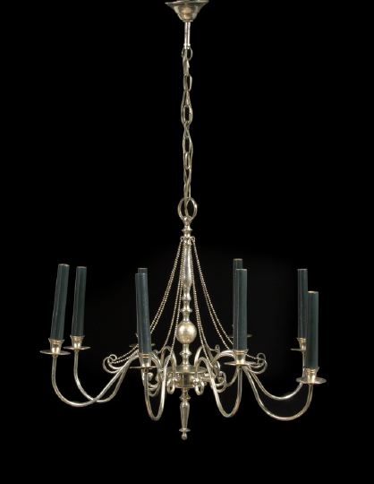 Appraisal: Louis XVI Style Argente Brass Eight-Arm Chandelier of neoclassical inspiration