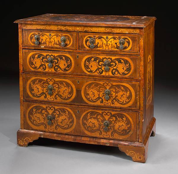 Appraisal: A George I marquetry chest of drawers early th century