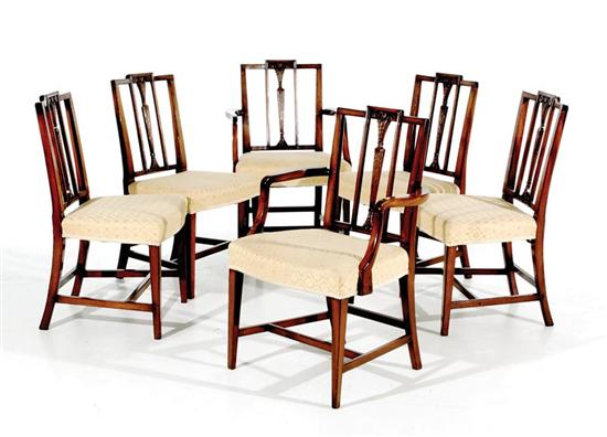 Appraisal: Hepplewhite style mahogany dining chairs set of six late th