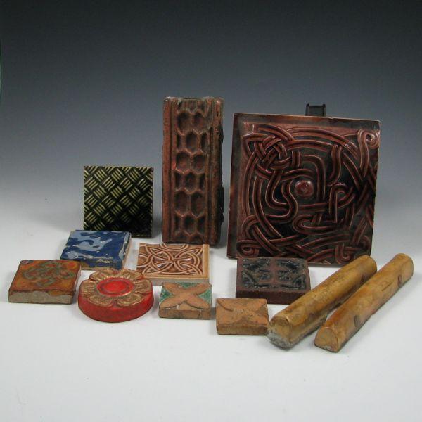 Appraisal: Group of twelve tiles and installation pieces of various colors