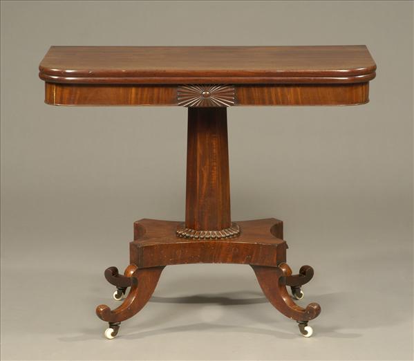 Appraisal: An early Victorian mahogany folding tea table circa with lobed