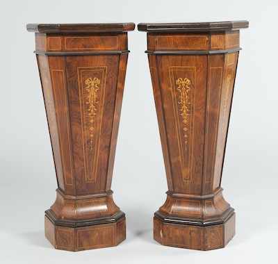 Appraisal: A Pair of Georgian Inlaid Wood Pedestals by John Reid